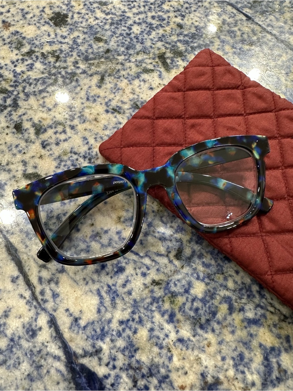 Blue Aqua Tortoiseshell Peeper Readers +2.75